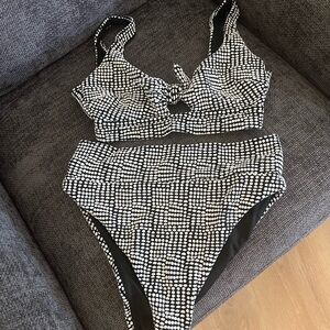 Aerie Black and White Polka Dot Bikini Set